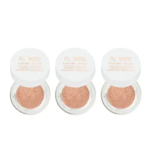 FLOWER BEAUTY Chrome Crush Pressed Pigments | Highly Pigmented Glitter Eyeshadow Pots | Long-Lasting and Blendable Color - Quartz (Pack of 3)