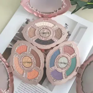 Flower Knows Midsummer Fairytales 5-Color Pressed Eyeshadow Palette – Natural Shimmer Long-lasting Ideal for Daily Makeup (C03)