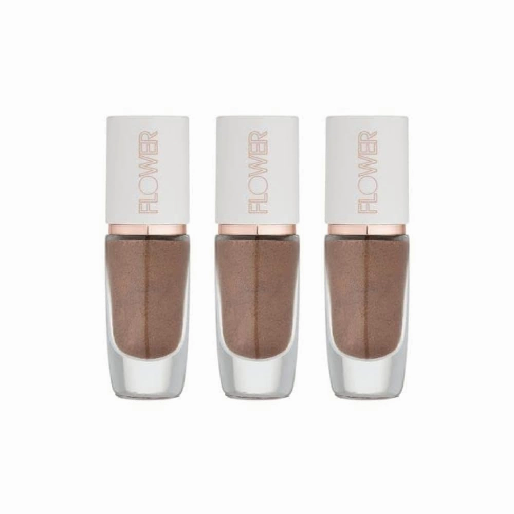 FLOWER BEAUTY Watercolor Eye Tint | Rose Water-Infused Pigmented Illuminating Liquid Eyeshadow | Fast-Drying, Long Lasting, Buildable, Blendable Eye Makeup – Twilight Wash (Pack of 3)