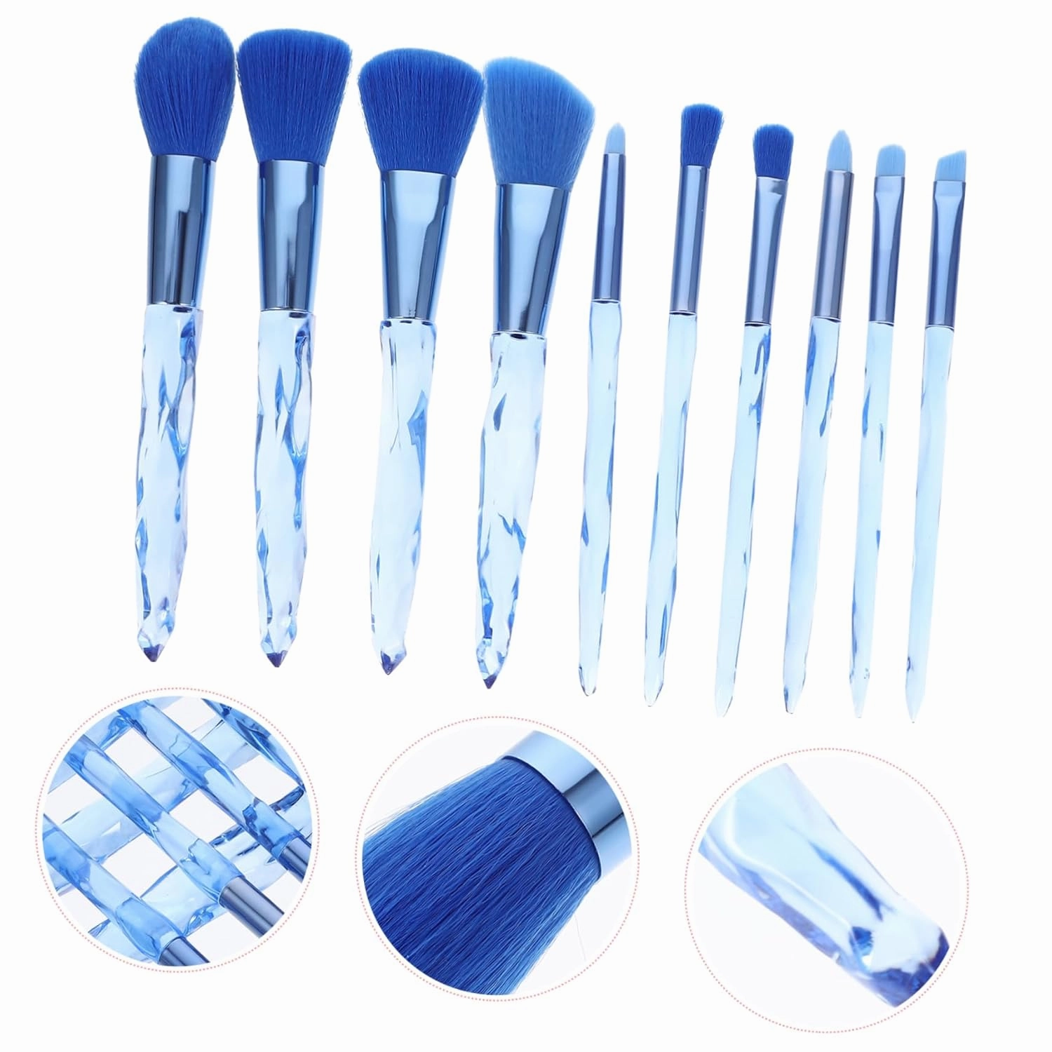 FRCOLOR 3sets 10-piece Makeup Brushes Set Plastic Handle Cosmetics Face Beauty Tools Makeup Brushes Case for Women 10pcs*3