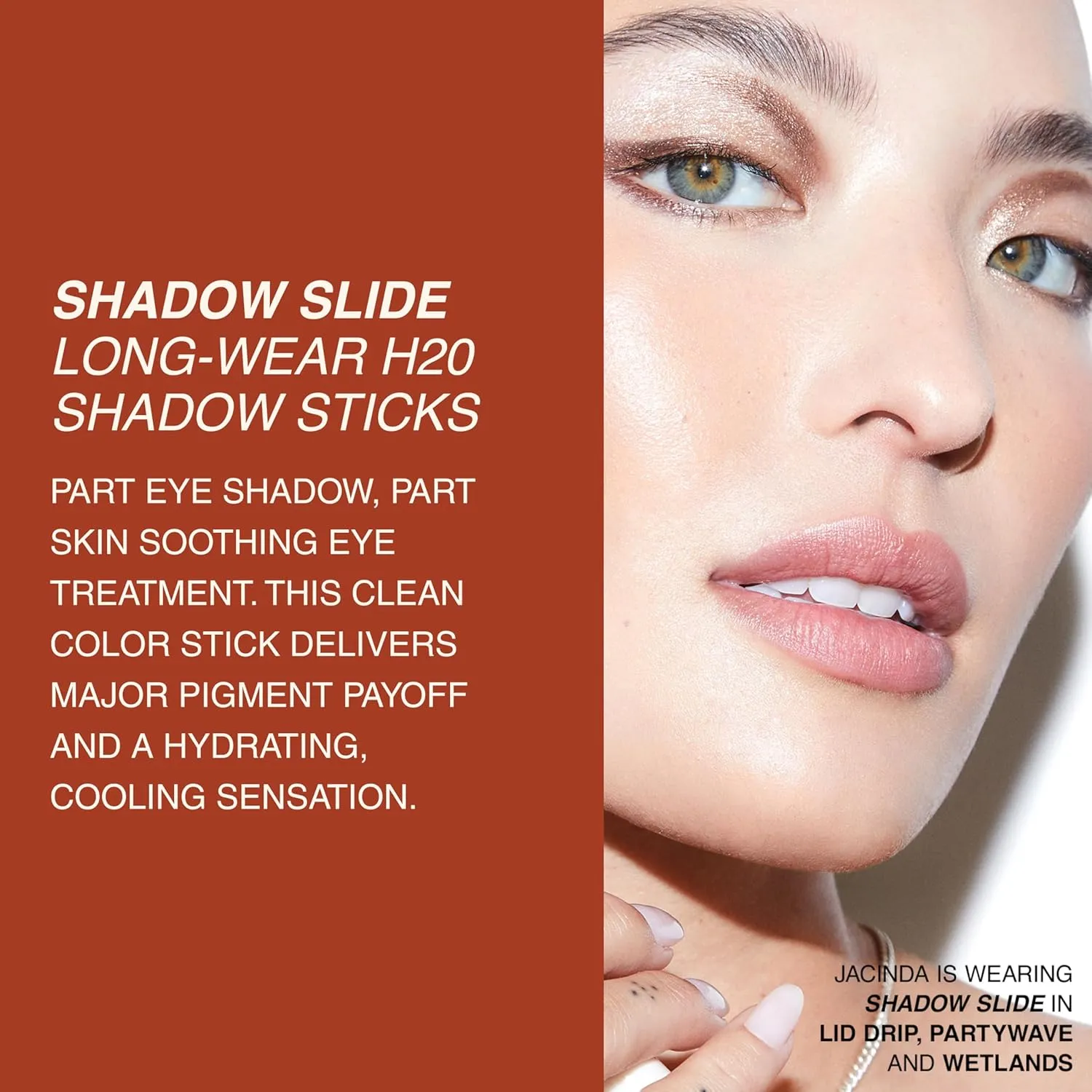 Freck Beauty SHADOW SLIDE Long Wear H2O Shadow Stick – Creamy, Waterproof Eyeshadow Crayon, Highly Pigmented, Smudge-Resistant, Easy Glide for All-Day Wear | WETLANDS (Deep Bronze)