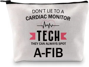 GJTIM Cardiac Monitor Technician Gift Cardiac Doctor Nurse Tech Gift Cardiac Monitor Tech Always Spot A-FIB Makeup Bag for Cardiologist (Spot A-FIB Bag)