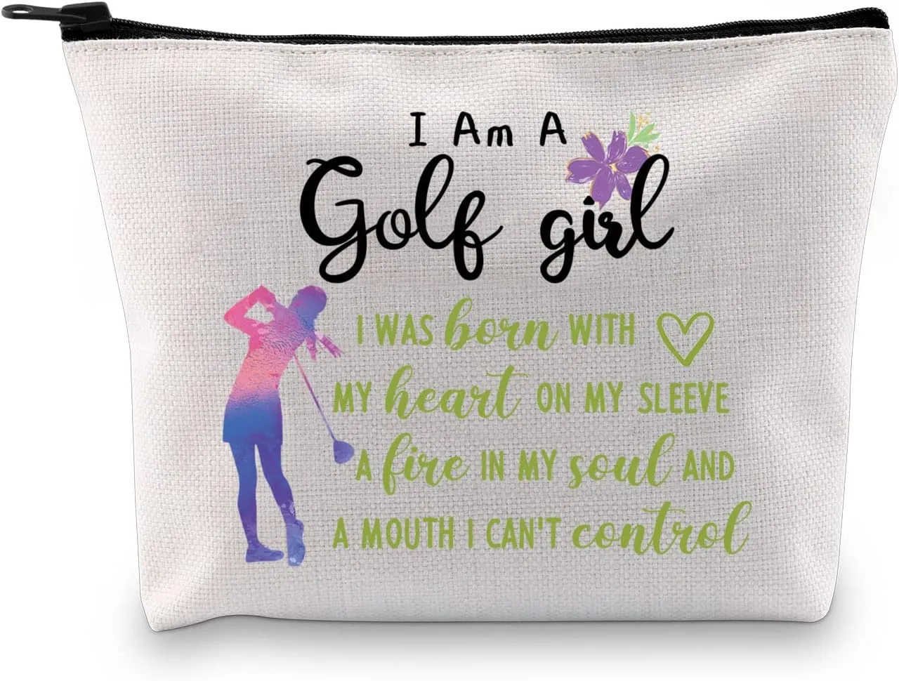 GJTIM Golfer Humor Golfing Survival Kit Makeup Bag Golfing Gift Golf Accessories Gift for Mom (I Am Golf Bag)