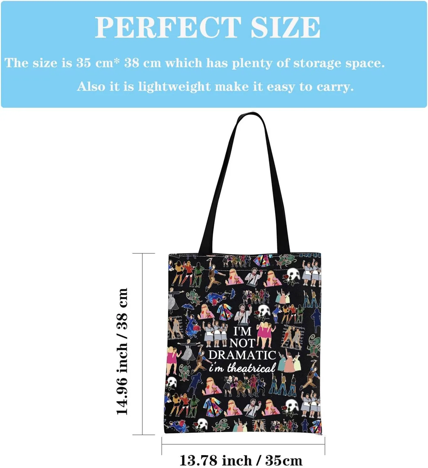 GJTIM Musical Gift Theatre Bag I'm Not Dramatic I'm Theatrical Musical Theatre Gift Zipper Pouch