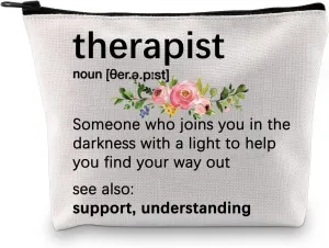 GJTIM Therapist Gift Therapist Definition Makeup Bag Thank You Gift for Speech Language Therapist SLP Mental Health Therapists Gift