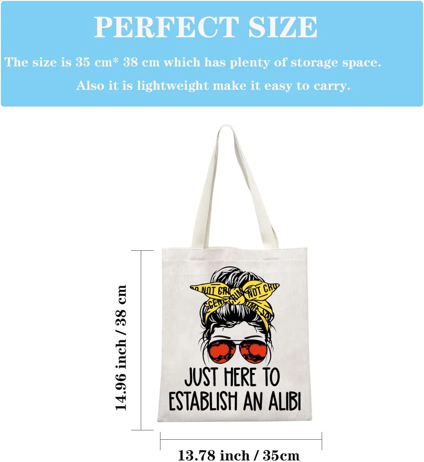 GJTIM True Crime Gift True Crime Junkie Gift Just Here to Establish and Alibi Makeup Bag Gift for Crime Show Fan