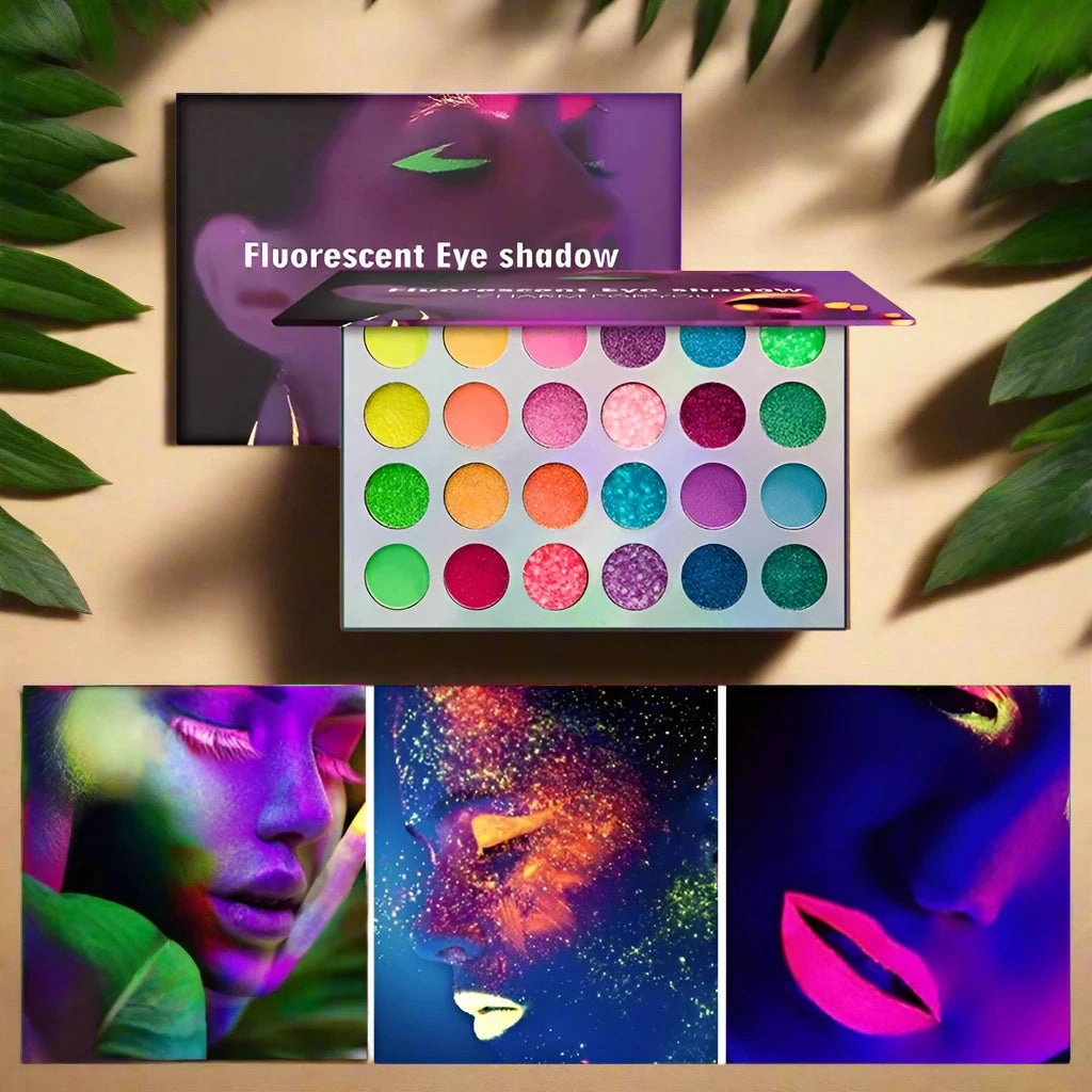 Glow Eyeshadow Palette - 24 Highly Pigmented Shades for Effortless Application & All Skin Types