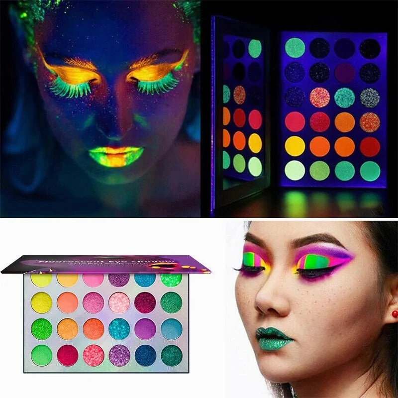 Glow Eyeshadow Palette - 24 Highly Pigmented Shades for Effortless Application & All Skin Types