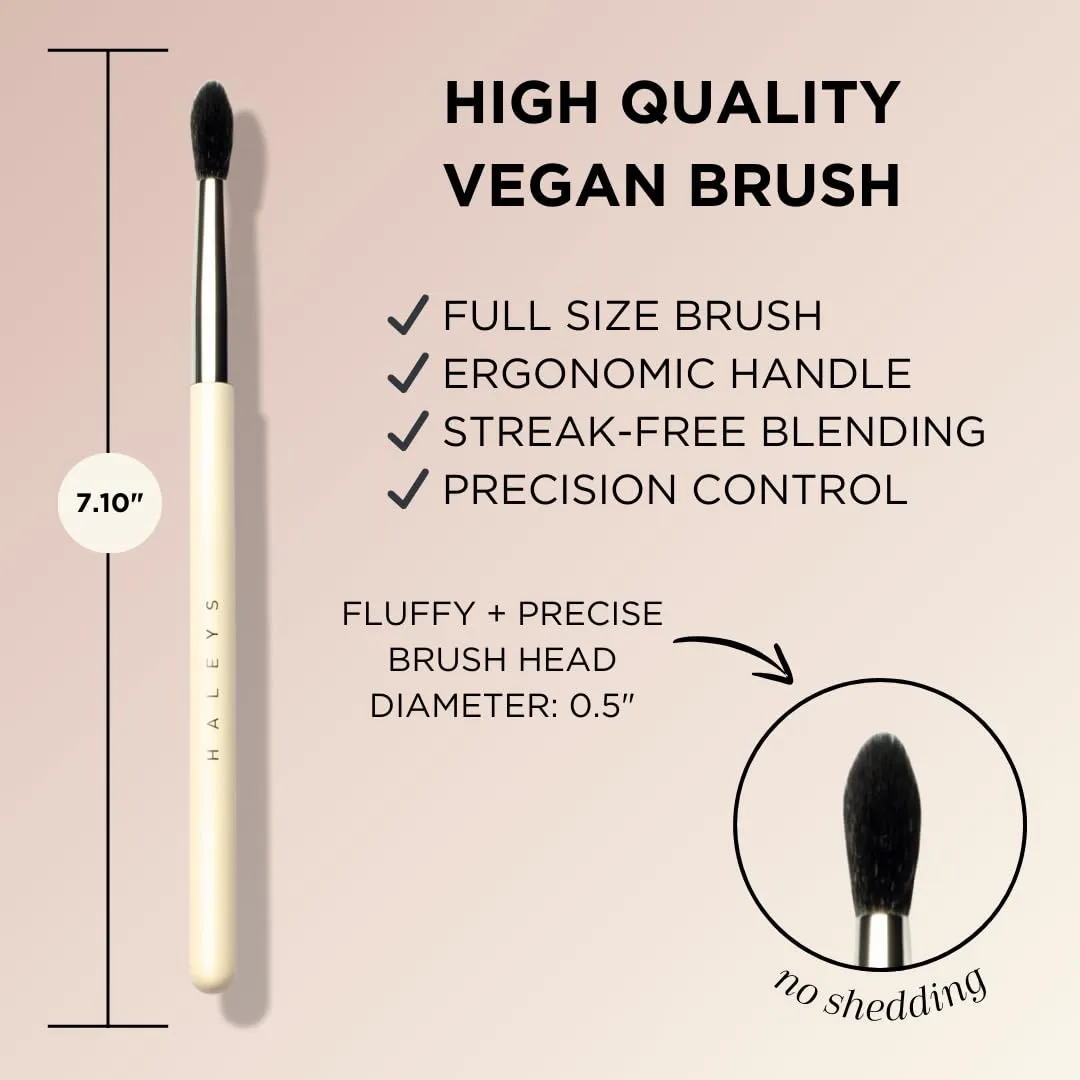 HALEYS Crease Eyeshadow Brush, Medium Fluffy Tapered Brush, Soft, Easy Blending Makeup Tool, Seamless, Multi-tasking Makeup Brush for Cream and Powder, High-end Synthetic Bristles, Vegan   CF