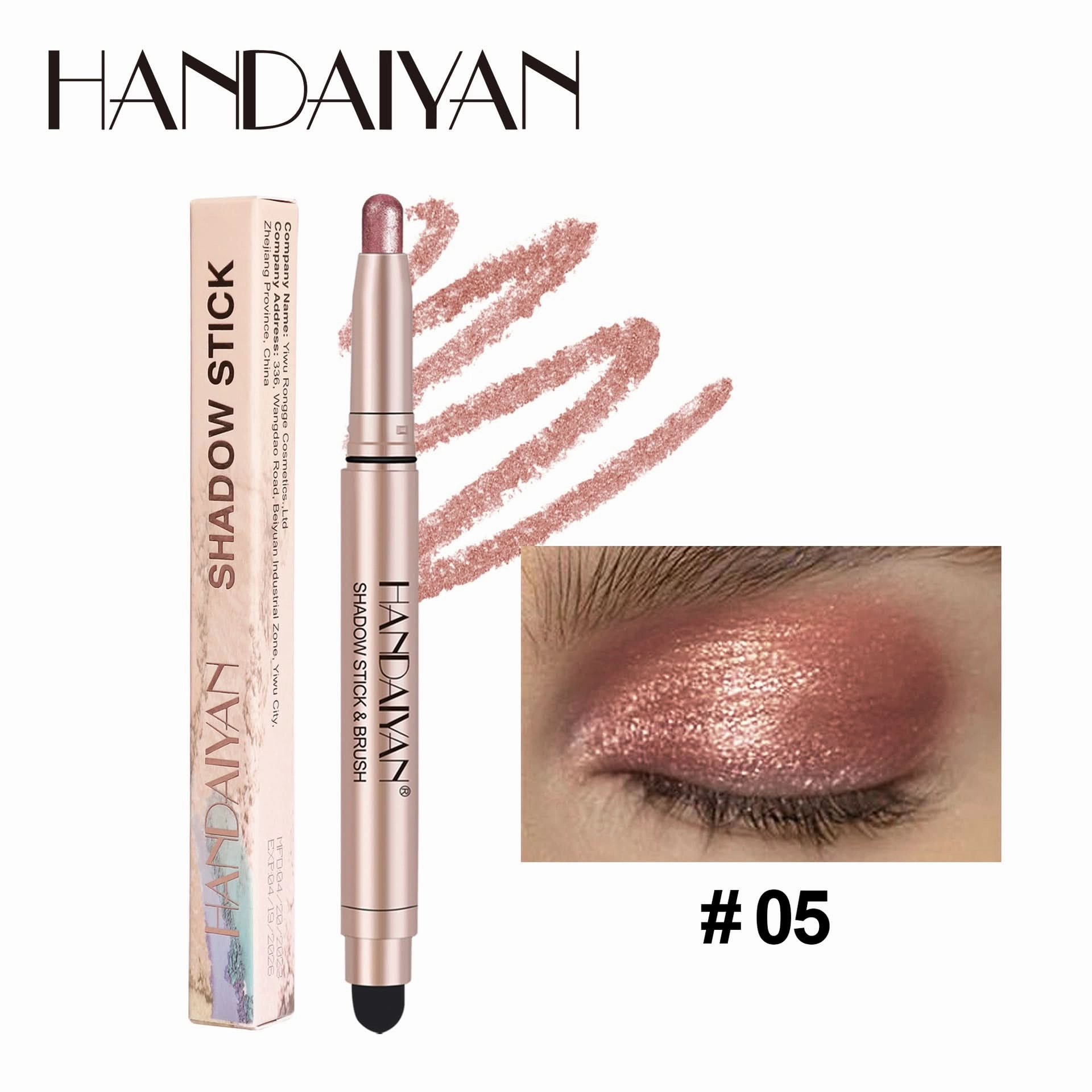 Handaiyan Shimmer Eyeshadow Stick – High-Pigment, Pearlescent & Metallic Finish