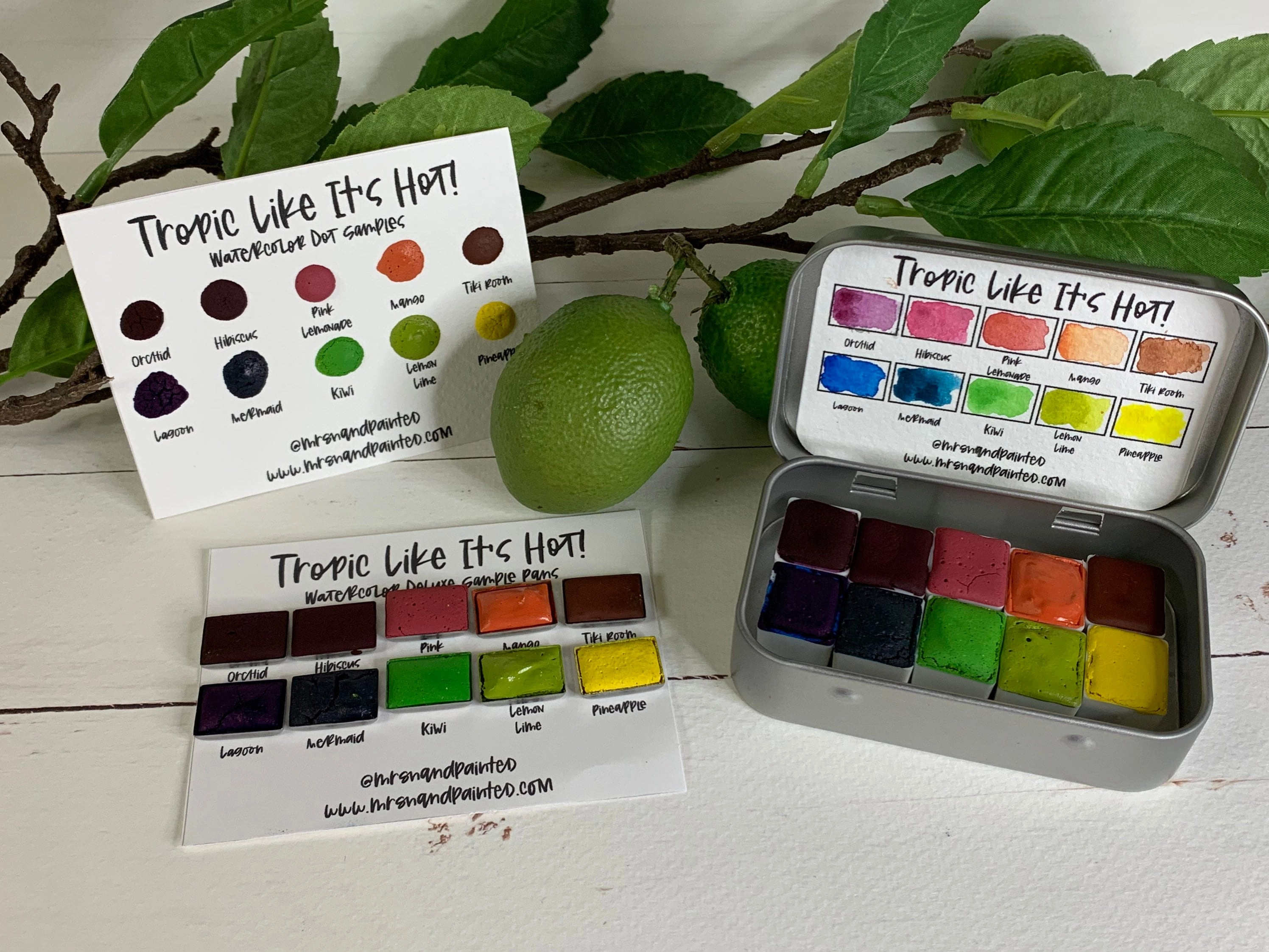 Handmade Watercolor Paint Set - TROPICAL COLORS "Tropic Like It's Hot"