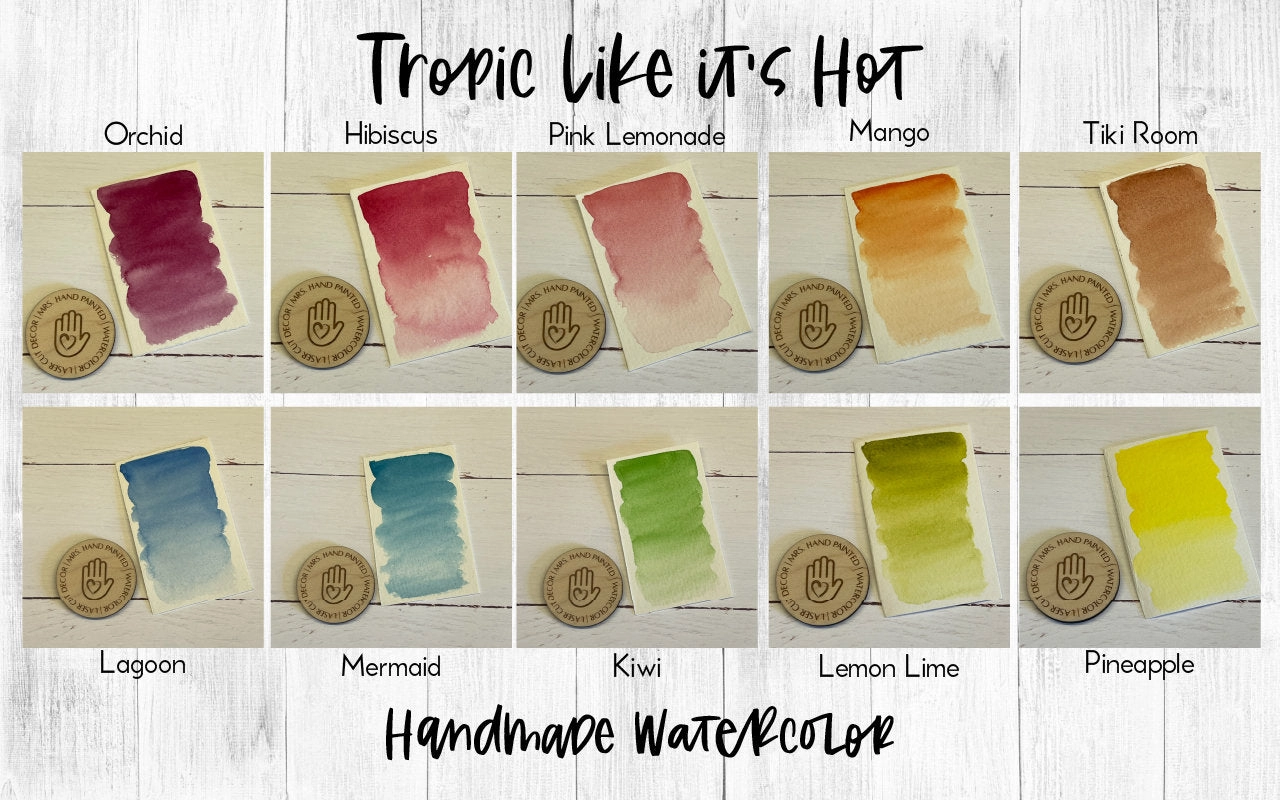 Handmade Watercolor Paint Set - TROPICAL COLORS "Tropic Like It's Hot"