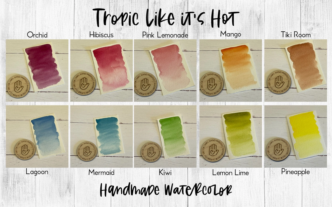 Handmade Watercolor Paint Set - TROPICAL COLORS "Tropic Like It's Hot"