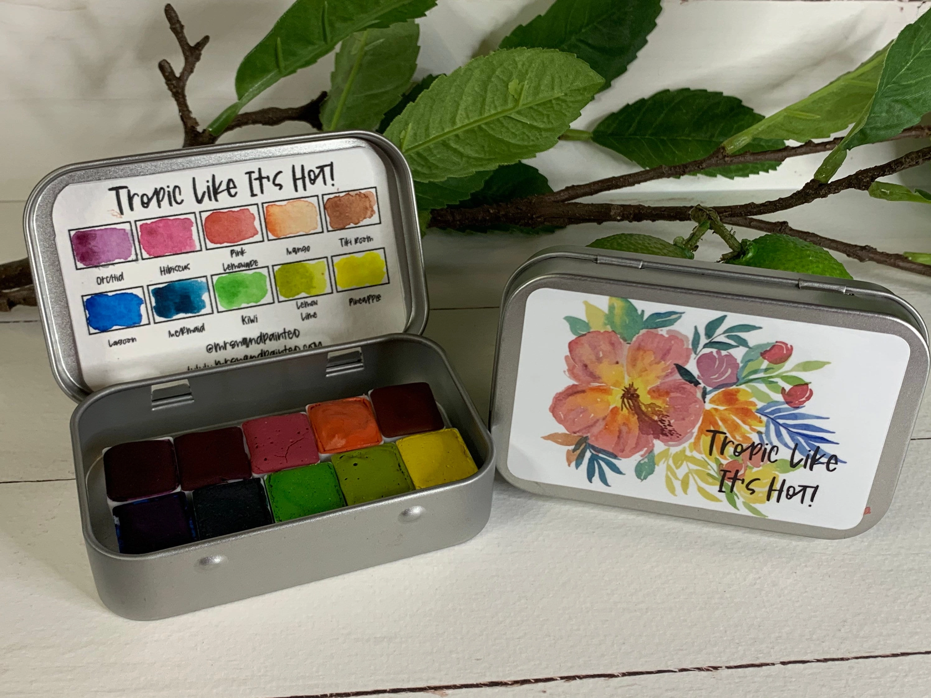 Handmade Watercolor Paint Set - TROPICAL COLORS "Tropic Like It's Hot"