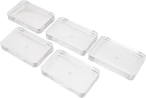 Happyyami 5Pcs Transparent Eyeshadow Storage Box Portable Empty Makeup Organizer Containers for Blusher Lipstick and Eyebrow Powder Present for Women