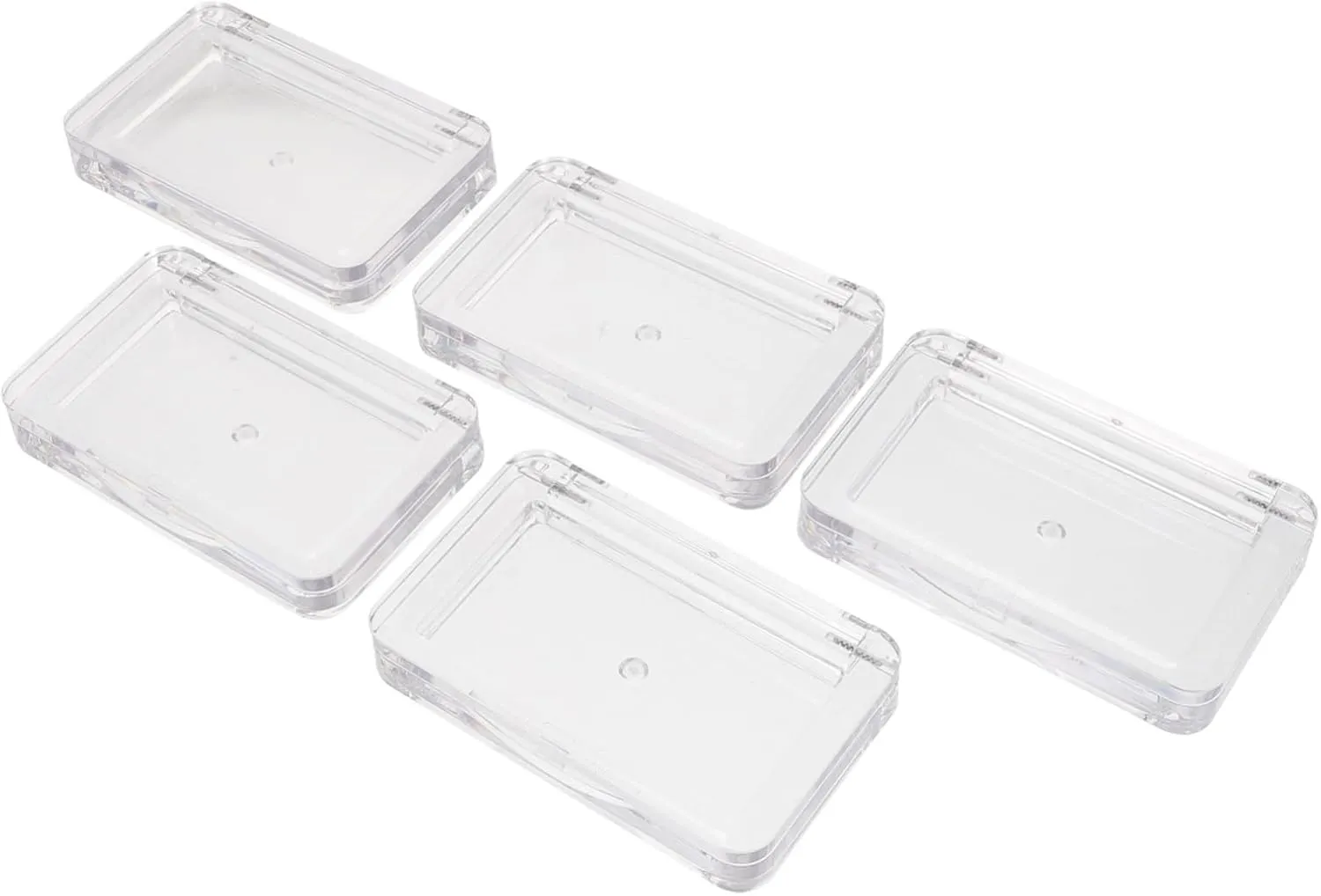 Happyyami 5Pcs Transparent Eyeshadow Storage Box Portable Empty Makeup Organizer Containers for Blusher Lipstick and Eyebrow Powder Present for Women