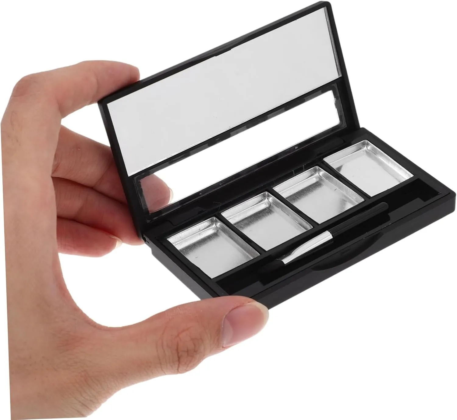 Hemoton 8pcs Mini Empty Eyeshadow Palette Compartments for Eye Makeup Compact Design for Travel Daily Use Black