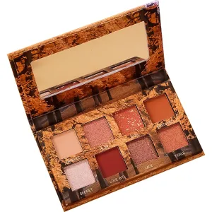 Highly Pigmented Eyeshadow Palette , 8 Colors Mini Matte Shimmer Metallic Eyeshadow Pallet Long Lasting Blendable Natural Colors Waterproof Make Up Eye Shadows Cosmetics Gift Kit-Great for Travel (FAWN)