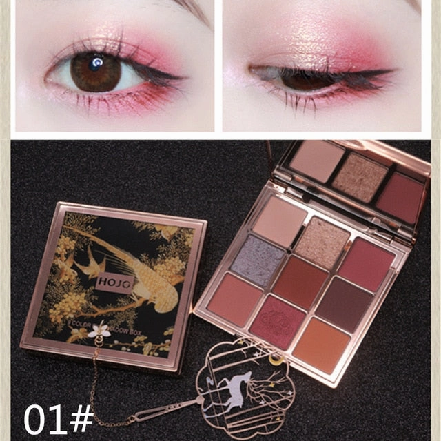 HOJO brand 9 Colors Eye Shadow makeup Palette Baked Shimmer Matte nude Eyeshadow Waterproof Glitter Powder Beauty Cosmetics