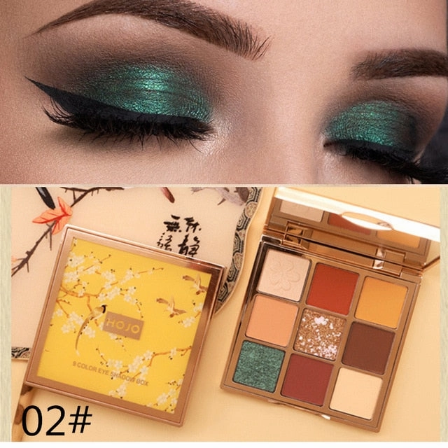 HOJO brand 9 Colors Eye Shadow makeup Palette Baked Shimmer Matte nude Eyeshadow Waterproof Glitter Powder Beauty Cosmetics