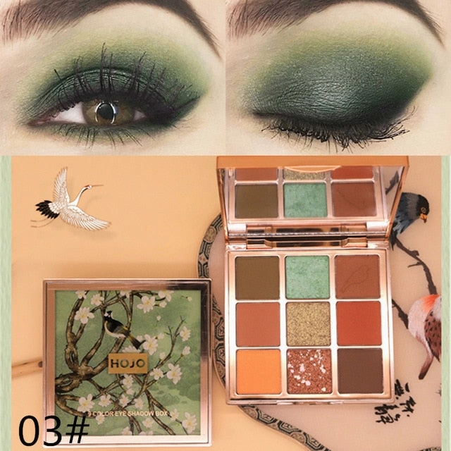 HOJO brand 9 Colors Eye Shadow makeup Palette Baked Shimmer Matte nude Eyeshadow Waterproof Glitter Powder Beauty Cosmetics