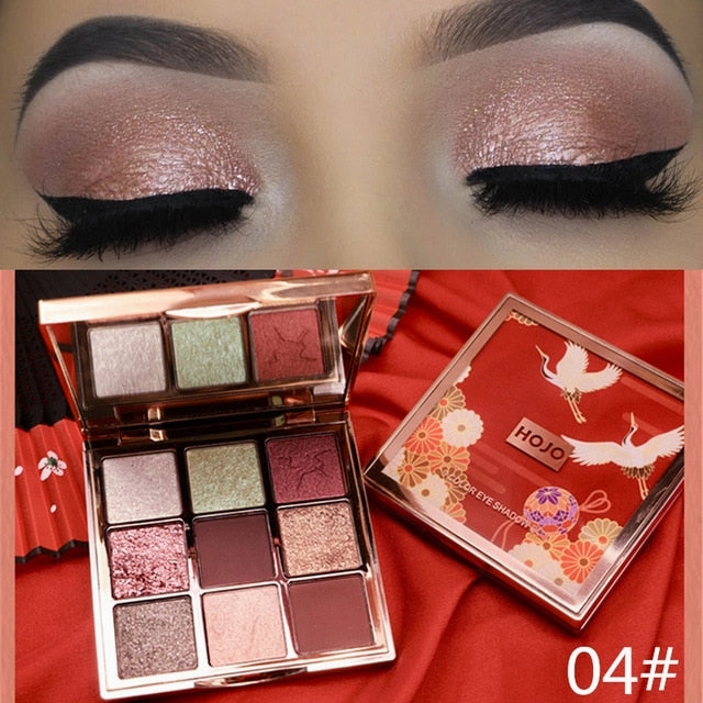 HOJO brand 9 Colors Eye Shadow makeup Palette Baked Shimmer Matte nude Eyeshadow Waterproof Glitter Powder Beauty Cosmetics
