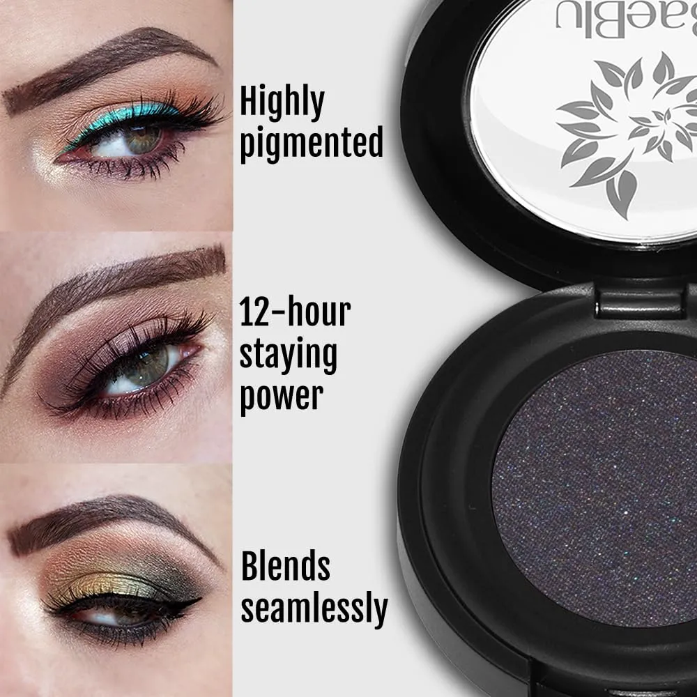 Hypoallergenic Eyeshadow Organic 100% Natural Finely Pressed Velvety Smooth Powder, Made in USA, Black Hole