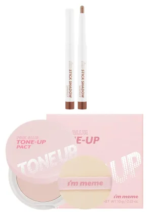 I'M MEME Eyeshadow Stick - I'm Stick Shadow Shimmer 005 Taupe Trinket, 0.03 Oz   Compact - Tone-up Pact, 0.35 Oz Bundle