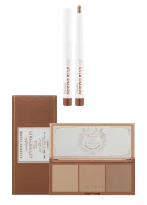 I'M MEME Eyeshadow Stick - I'm Stick Shadow Shimmer 005 Taupe Trinket, 0.03 Oz   Palette - Afternoon Tea Contour Roasting Coffee, 0.4 Oz Bundle