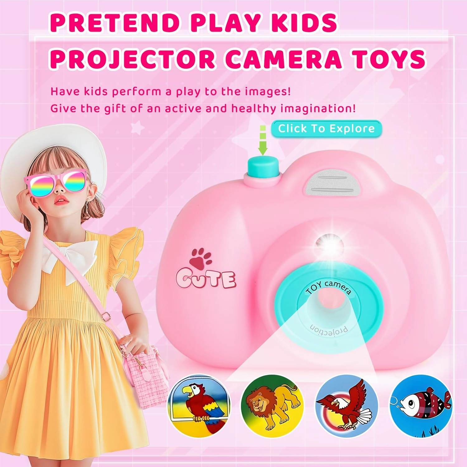 INNOCHEER Little Girls Purse, Kids Toy Purse with Pretend Makeup, 3 4 5 Year Old Girl Birthday Gifts, Pretend Play Toddler Purse, Birthday Christmas Princess Gifts Toys for Girls 3 4 5 6 7 8 Year Old