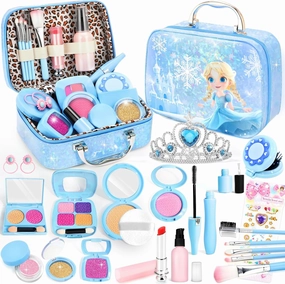 INNOCHEER Pretend Makeup for Toddlers, Toy Play Makeup Set for Kids 3-5, Toddler Makeup Kit Pretend, Frozen Toys for Kids Fake Makeup, Gifts Toys for 3 4 5 6 7  Year Old Girls (Not Real Makeup)