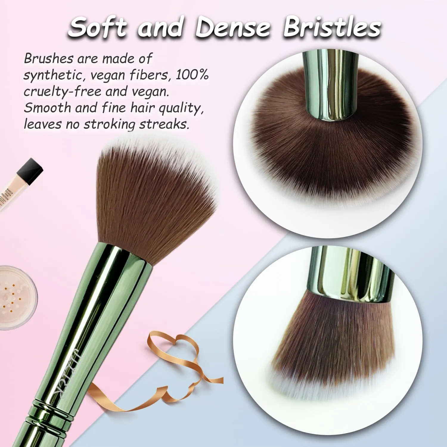 Jilier 4 in 1 Makeup Brush Set with Travel Makeup Brush Holder, Travel Makeup Brushes with Case, Double Sided Makeup Brushes with Silicon Portable Cosmetic Face Brushes Holder