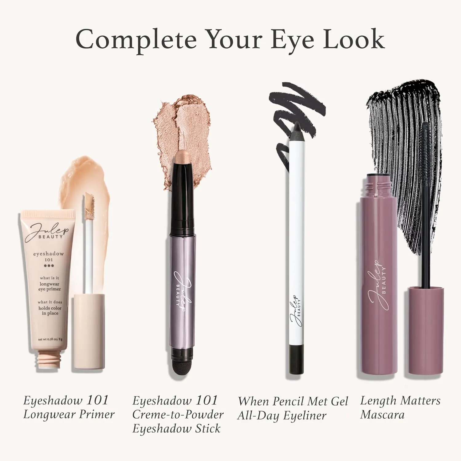 Julep Eyeshadow 101 Cream-to-Powder Waterproof Shadow Stick – Mink Mauve Shimmer – Long-Lasting, Crease-Proof, Muted Mauve Shimmer Eyeshadow with Built-in Smudger