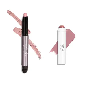 Julep Eyeshadow 101 Crème to Powder Waterproof Eyeshadow Stick, Clay & It's Balm Lip Balm Crayon, Full-Coverage Lipstick & Lip Moisturizer with Semi Gloss Finish, Dusty Orchid Shimmer