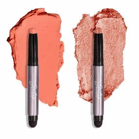 Julep Coral Dawn Eyeshadow 101 Crème to Powder Waterproof Eyeshadow Stick Duo, Tiger's Eye Shimmer & Papaya Matte