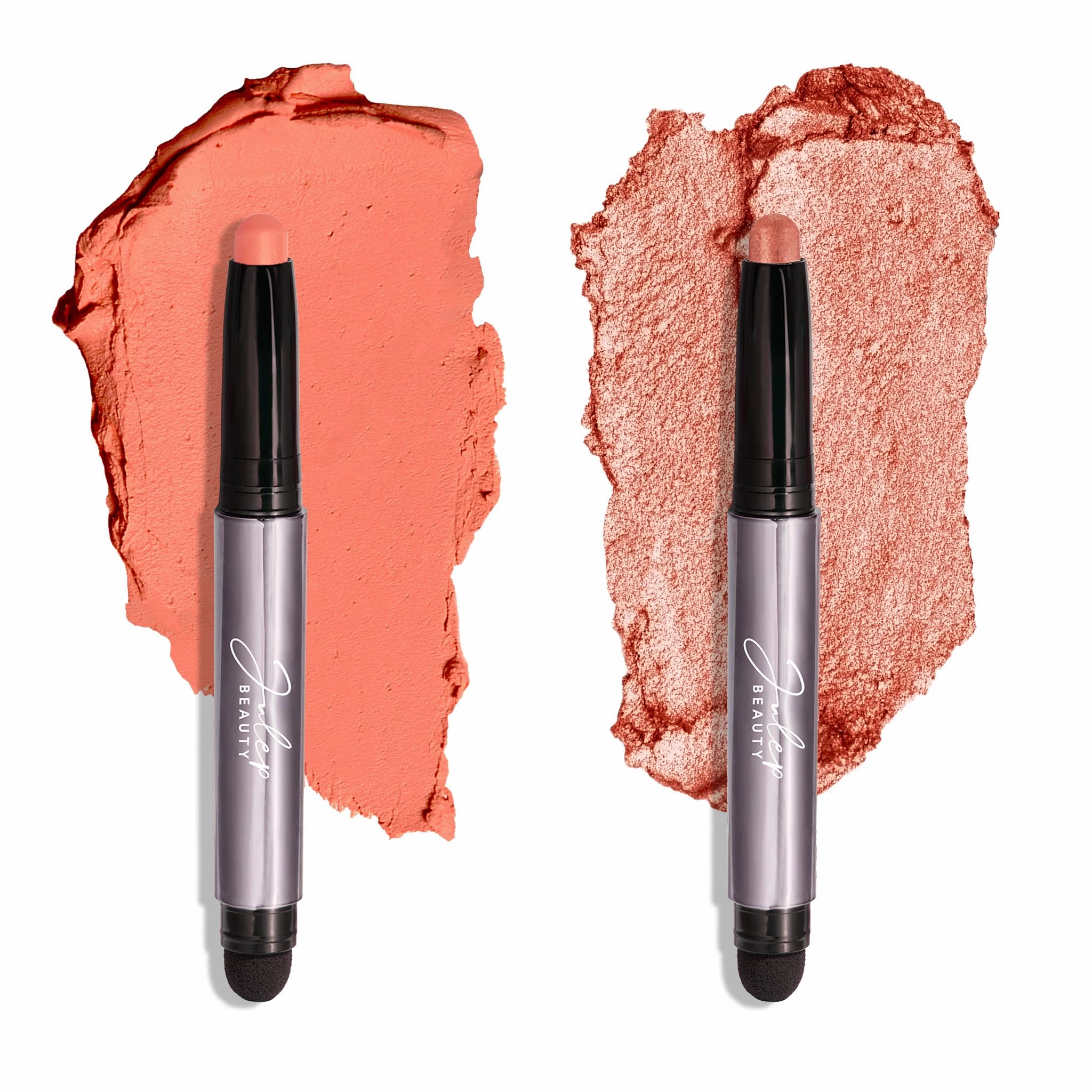 Julep Coral Dawn Eyeshadow 101 Crème to Powder Waterproof Eyeshadow Stick Duo, Tiger's Eye Shimmer & Papaya Matte