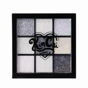 KimChi Chic Jewel Collection Eyeshadow Palette - Pigmented Blendable Matte & Glitter Shades, Long Lasting, Cruelty Free, Includes Jewel Stickers, Diamond