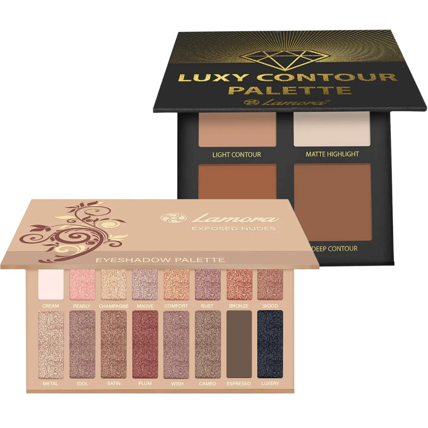 Lamora Eyeshadow Palette (Exposed) with Powder Contour Palette