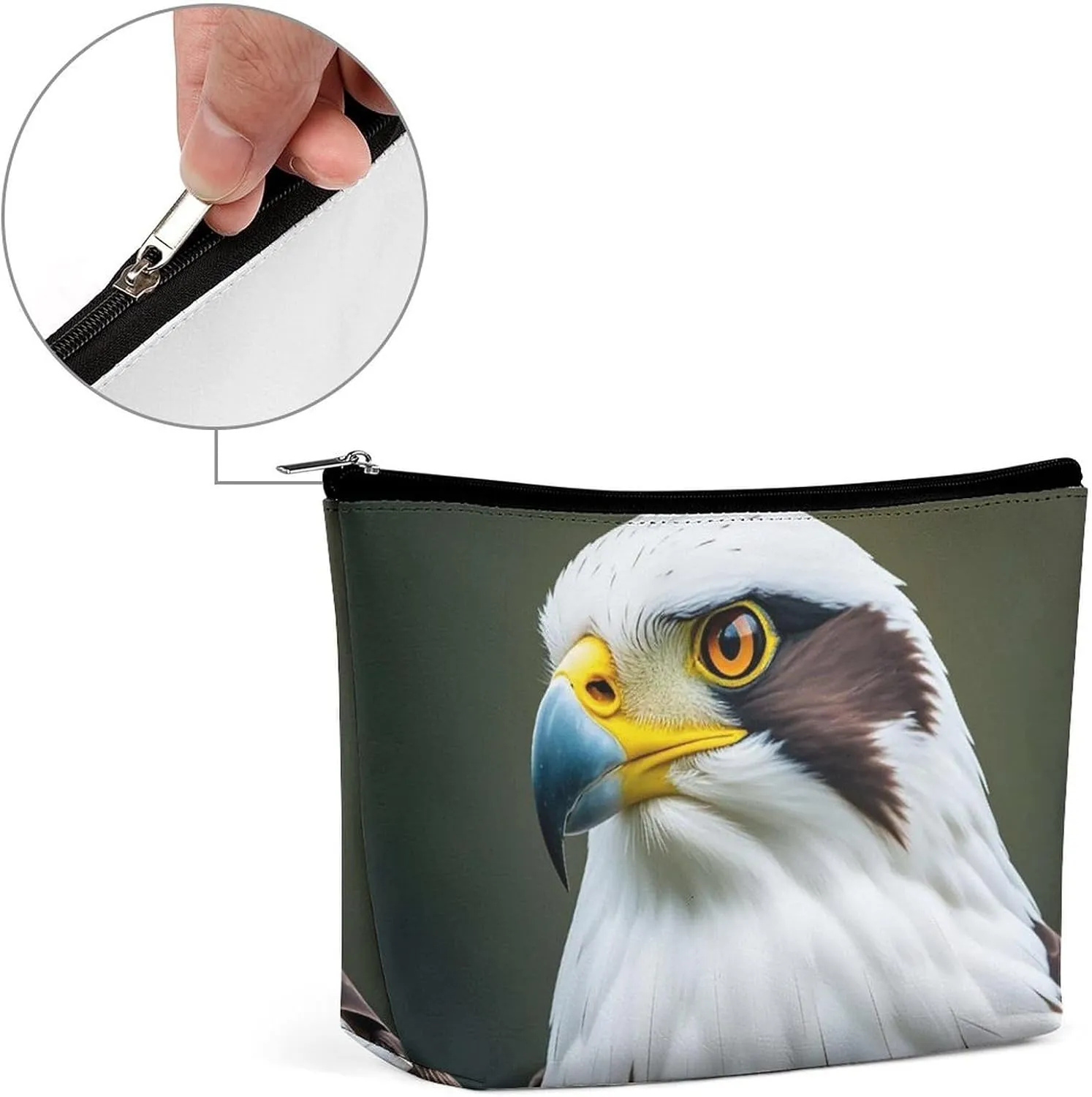 Large Capacity Cosmetic Bag Waterproof Cosmetic Organizer Spear Falcon, White Eagle Cosmetic Accessories Organizer for Women/girl