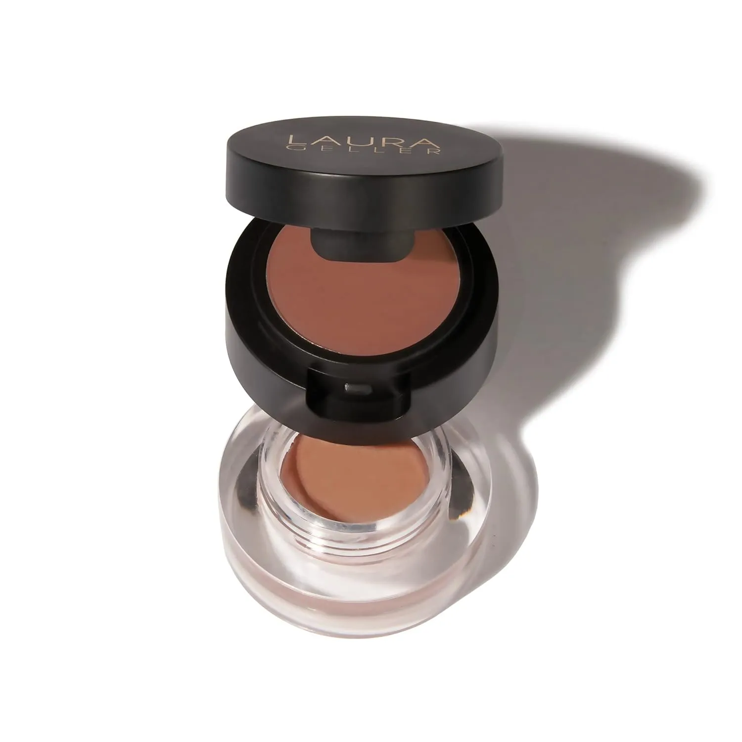 LAURA GELLER NEW YORK Double Shot Cream and Power Eyeshadow Longwear Eye Shadow Makeup, Espresso