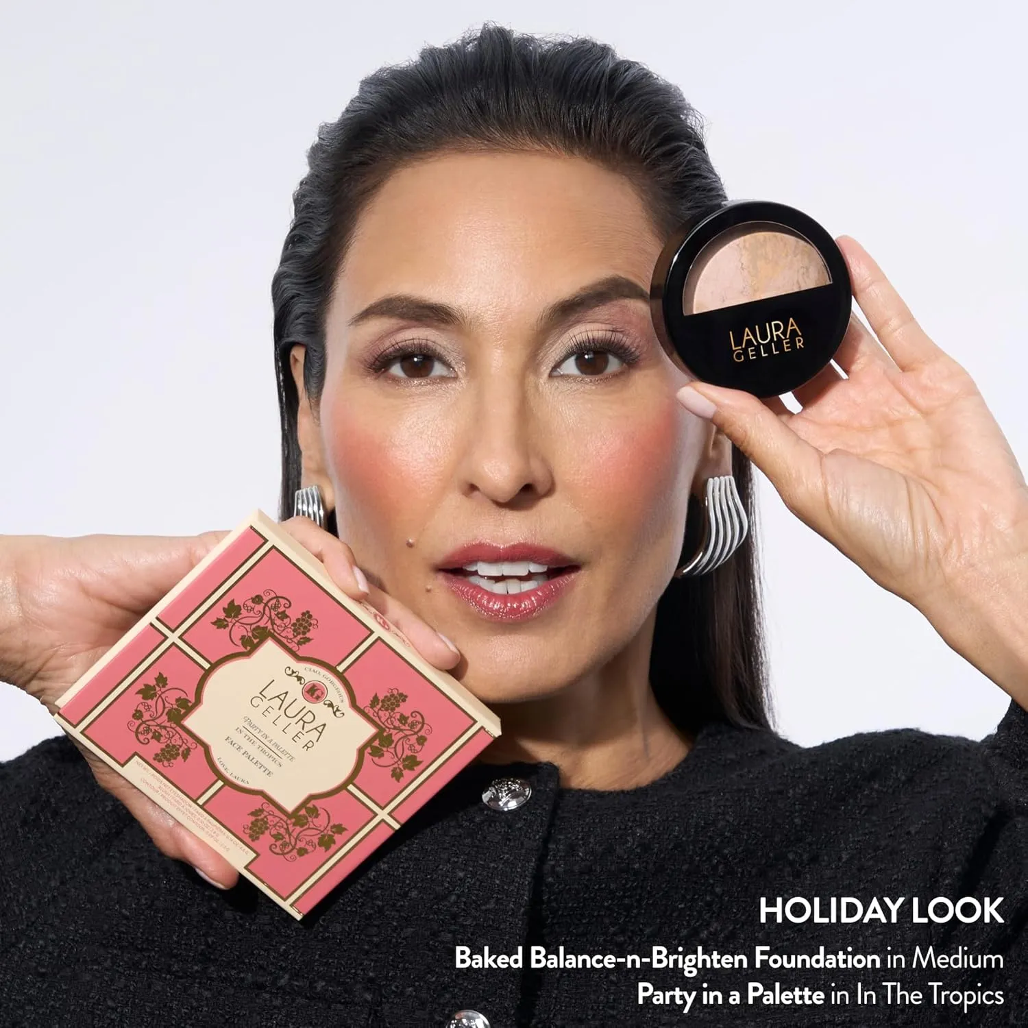 LAURA GELLER NEW YORK Party in a Palette, Ready to Jetset!   Baked Balance-n-Brighten Powder Foundation, Tan