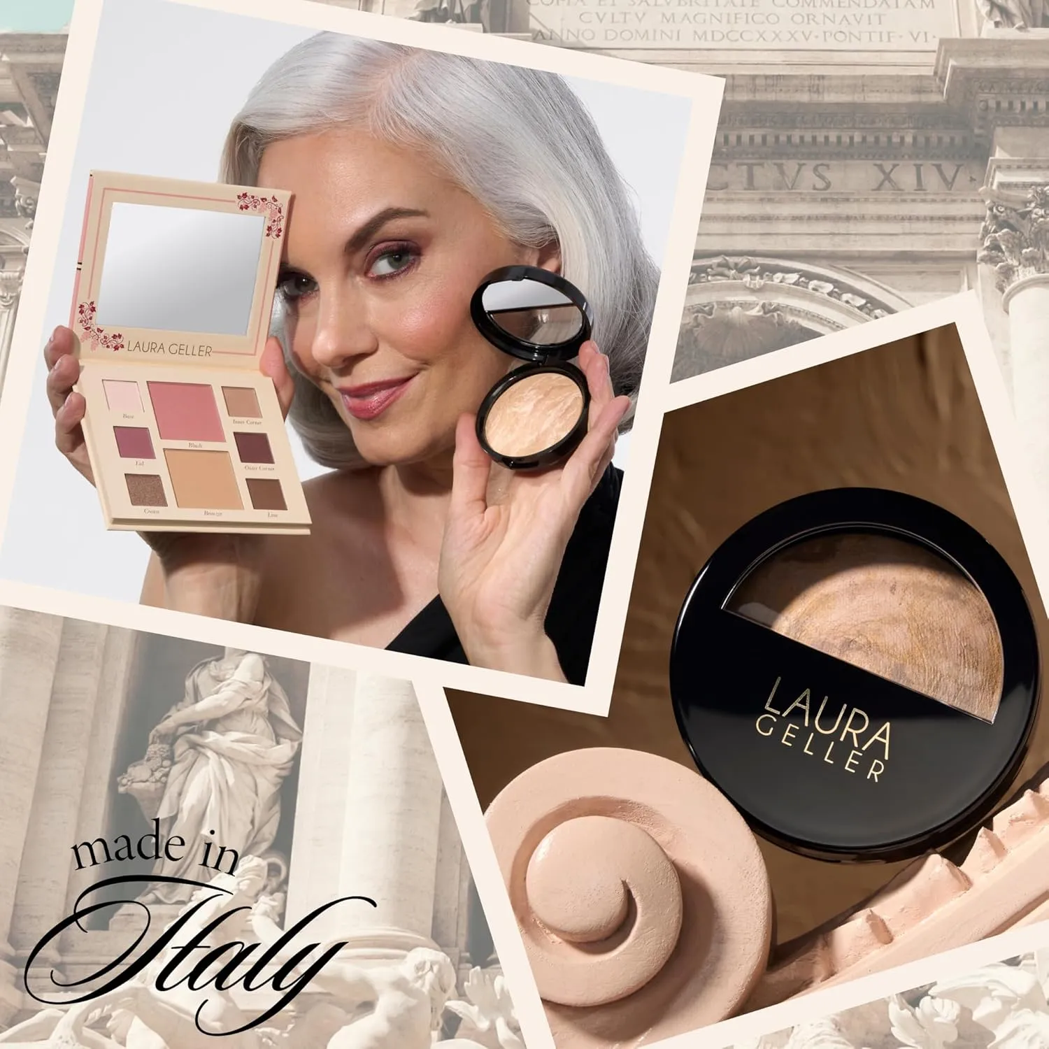 LAURA GELLER NEW YORK Party in a Palette, Ready to Jetset!   Baked Balance-n-Brighten Powder Foundation, Tan