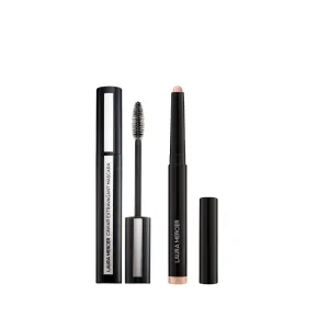 Laura Mercier Caviar Stick Cream Eyeshadow: Shimmer Finish, 24HR Wear, Long Lasting, Rich Color, Easily Blendable and Buildable, Waterproof, Rosegold   Caviar Extravagant Mascara Bundle