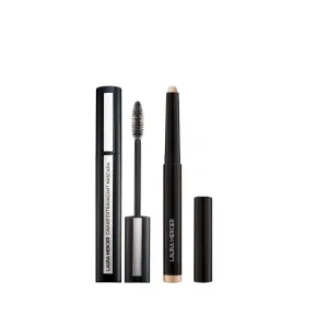 Laura Mercier Caviar Stick Cream Eyeshadow: Shimmer Finish, 24HR Wear, Long Lasting, Rich Color, Easily Blendable and Buildable, Waterproof, Sugarfrost   Caviar Extravagant Mascara Bundle
