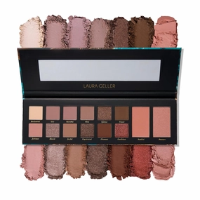 LAURA GELLER NEW YORK The Delectables Earthy Essentials Baked Eyeshadow Palette | 14 Pigmented Eyeshadows Blendable Natural Look 14 Laura\'s Essentials Blushing & Blissful