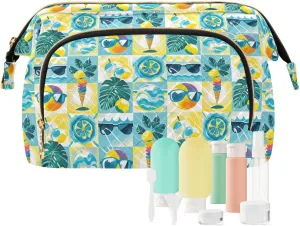 Lightweight Quilted Makeup Bag Aesthetic Toiletry Organizer for Travel Storage