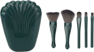 Lightweight Soft Bristles 5pcs Makeup Brushes Set with Mirror Case, Complete Function Portable Cosmetic Brushes for Lip, Eyeshadow, Silkworm, Highlighter, and Contouring, Easy