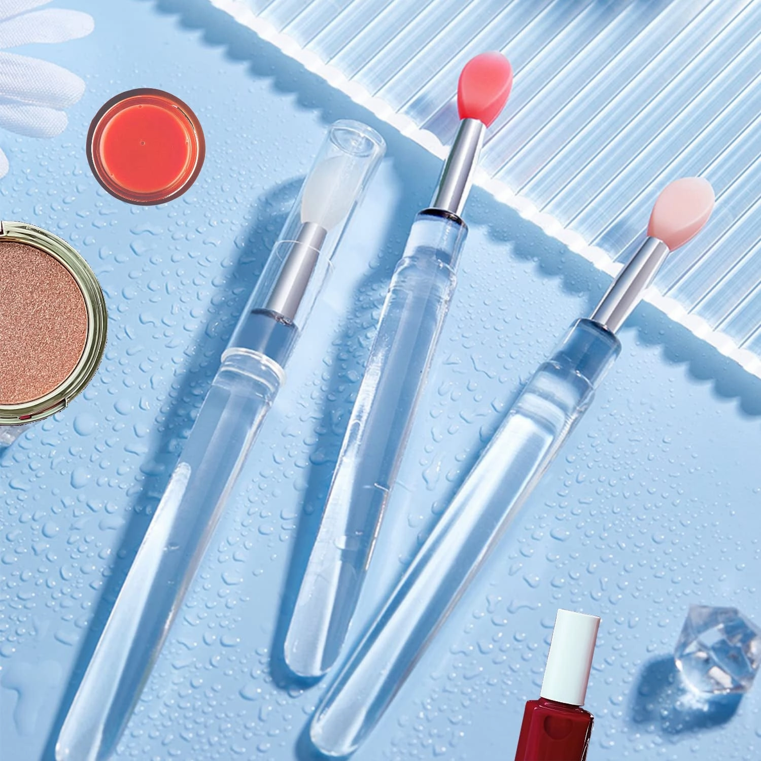 Lip Brush, Silicone Lip Applicator Reusable 3PCS Lip Mask Applicator, Silicone Lip Brush Retractable Lip Gloss Balm Applicator Eyeshadow Lip Scrub Brush Applicator Lip Applicators Disposable