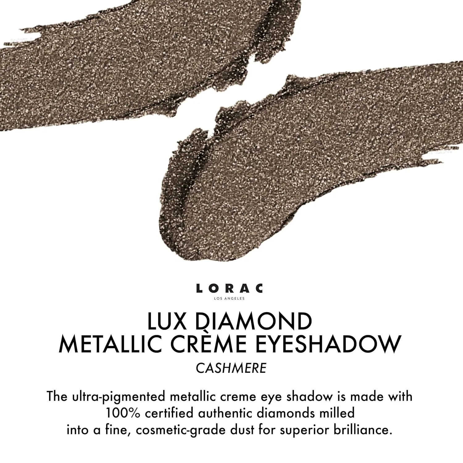 LORAC Lux Diamond Crème Eye Shadow | Metallic Shimmer Eyeshadow Powder | Cashmere Silver