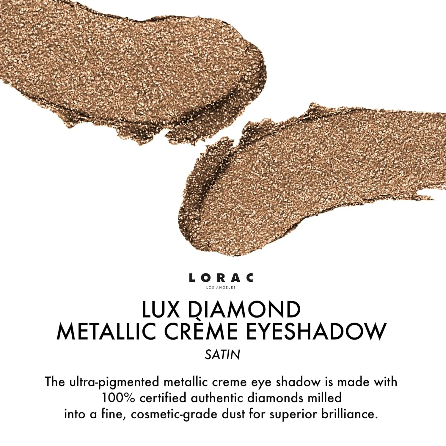LORAC Lux Diamond Crème Eye Shadow | Metallic Shimmer Eyeshadow Powder | Suede Brown